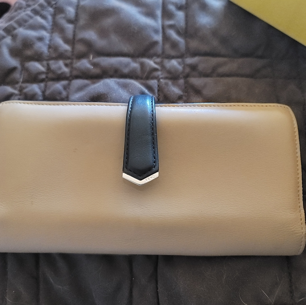 Fendi two tone ladies wallet.  Brown and gold